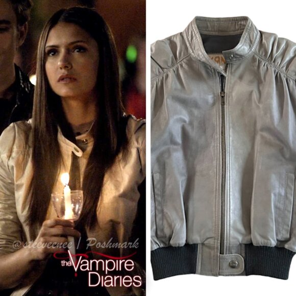[INTEREST CHECK] KRMA Gray Jade Leather Jacket ALT ASO Elena Gilbert - Picture 1 of 9